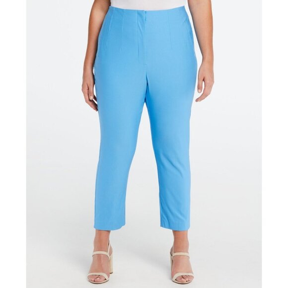 Ella Rafaella Plus Comfortable Straight Leg Pants Azure Blue Size 14W NWT - Picture 1 of 1